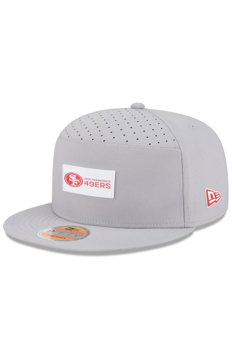 New Era Men's New Era Gray San Francisco 49ers 2025 Sideline  Split Panel 9FIFTY Snapback Hat, Main, color, 