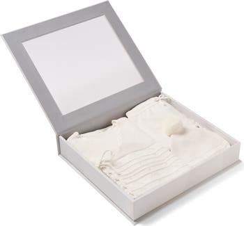 Organic Cotton & Cashmere Pointelle Hat, Top, Pants & Blanket Set