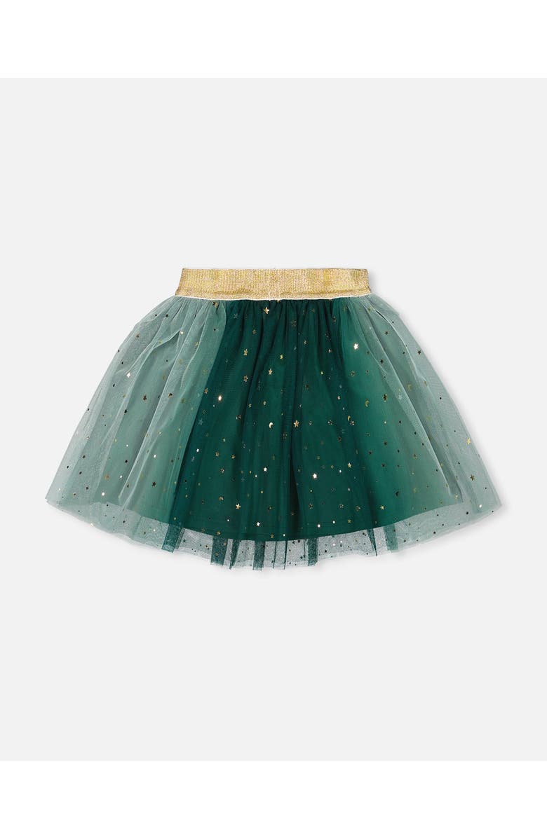 Deux par Deux Mesh Skirt with Bow, Alternate, color, Forest Green