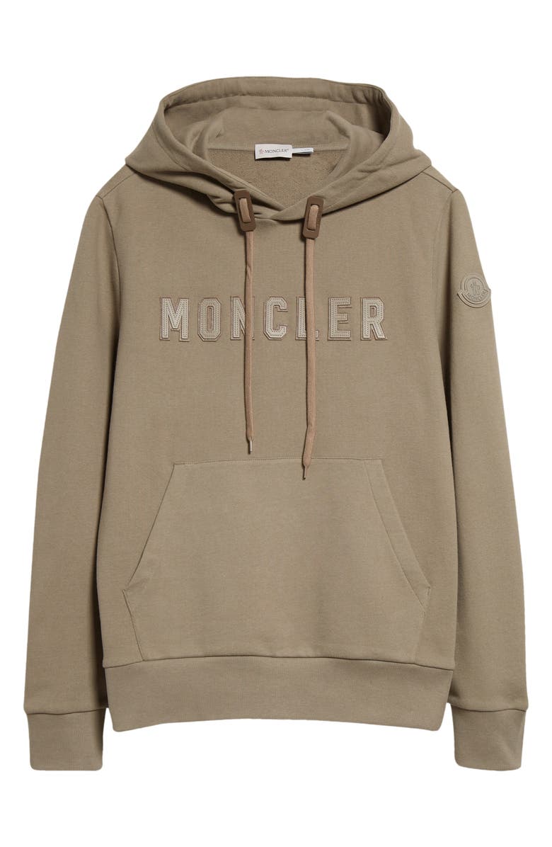Moncler Logo Appliqué Cotton Hoodie, Alternate, color,