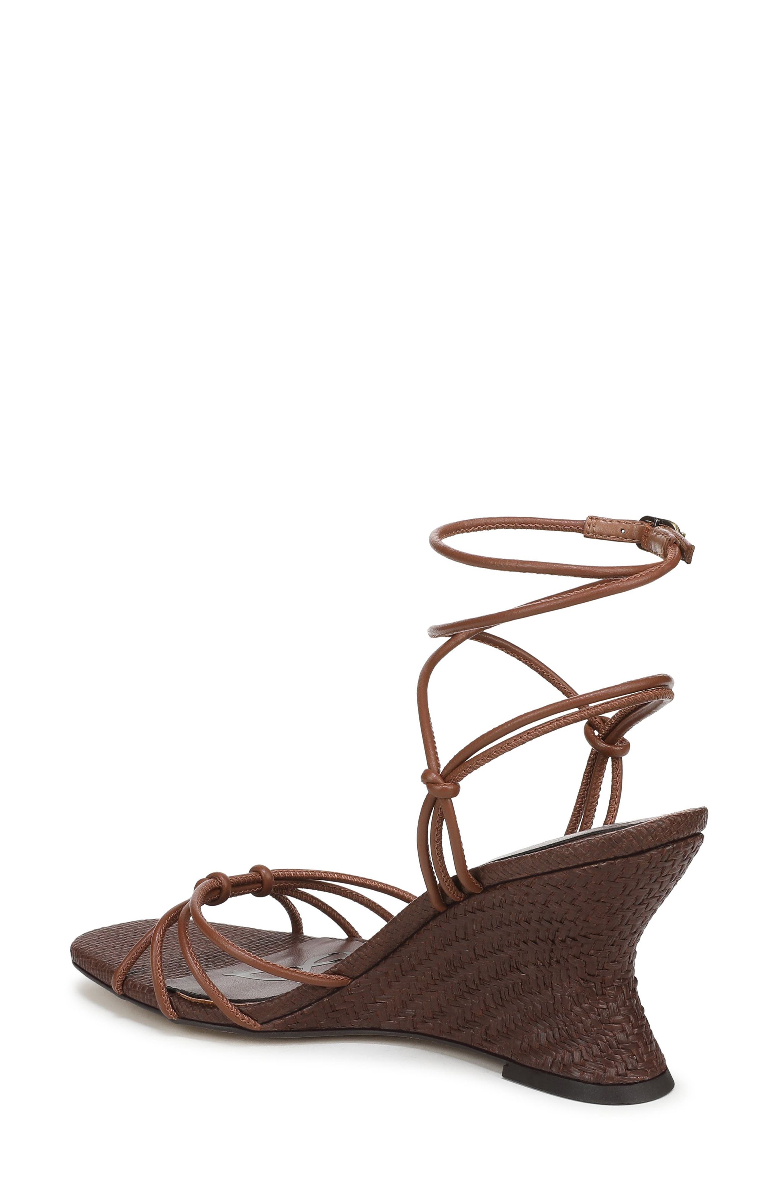 Sam Edelman Daxton Ankle Strap Wedge Sandal, Alternate, color, Rich Cognac