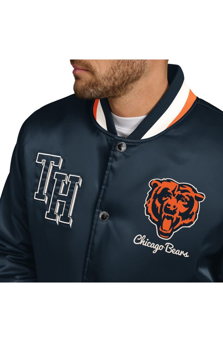 Tommy Hilfiger Men's Tommy Hilfiger Navy Chicago Bears Dante Full-Snap Satin Jacket, Alternate, color, Navy