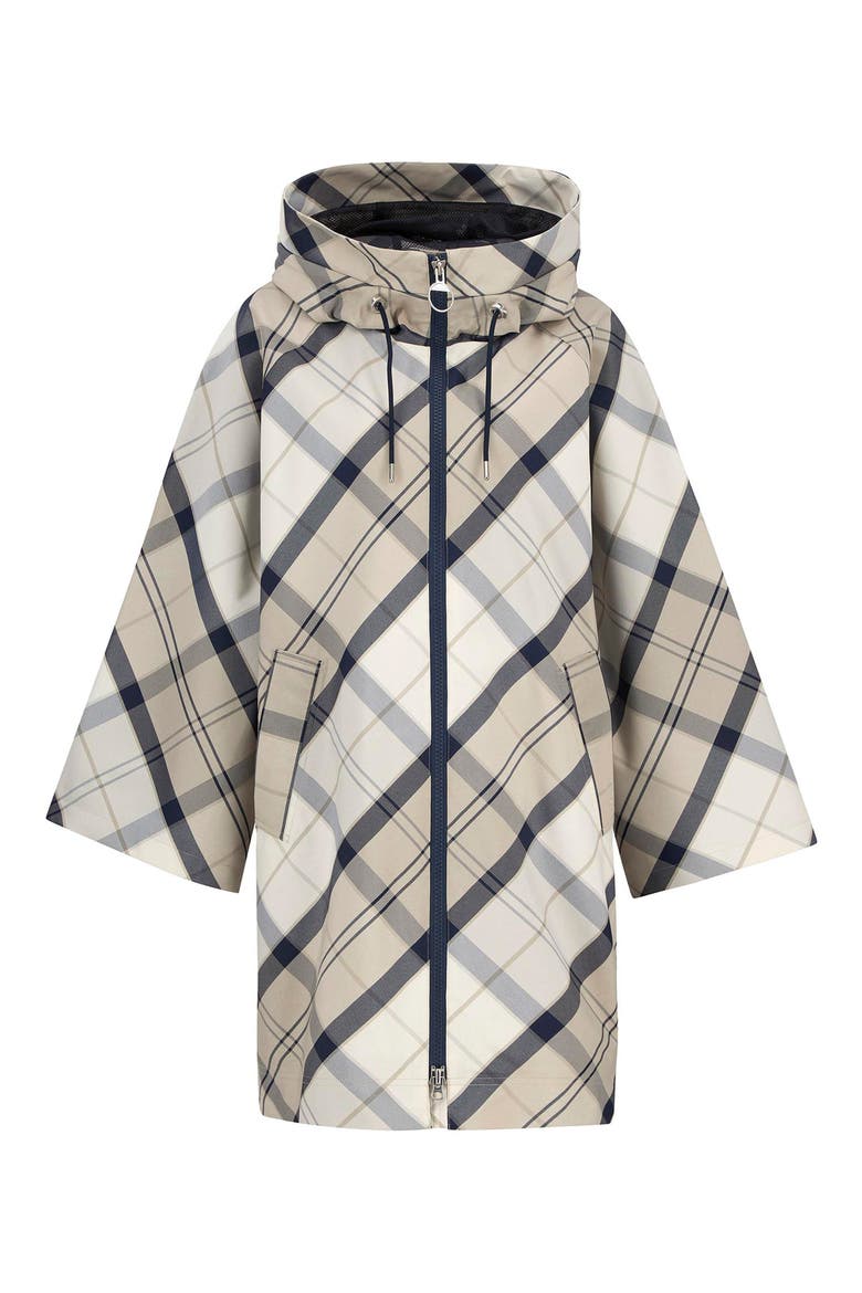Kinsale Tartan Waterproof Raincoat, Alternate, color, DRESS NAVY TARTAN