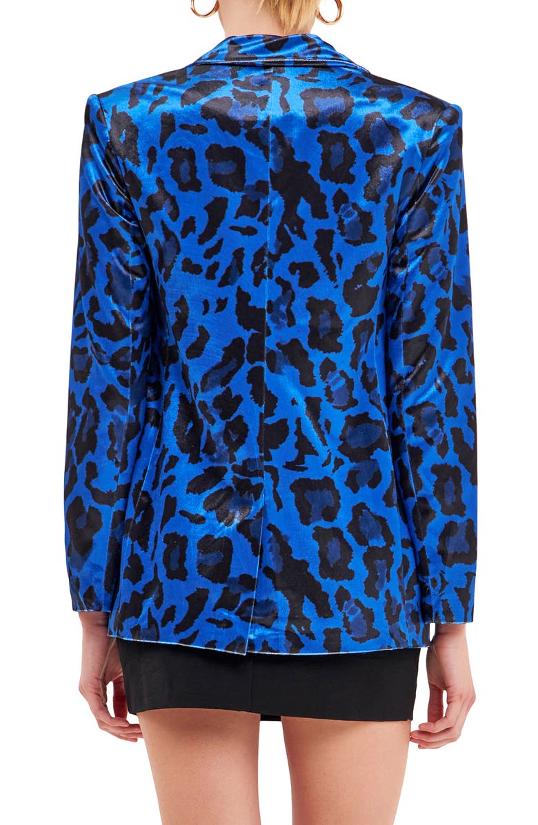 Endless Rose Animal Print Velvet Blazer, Alternate, color,
