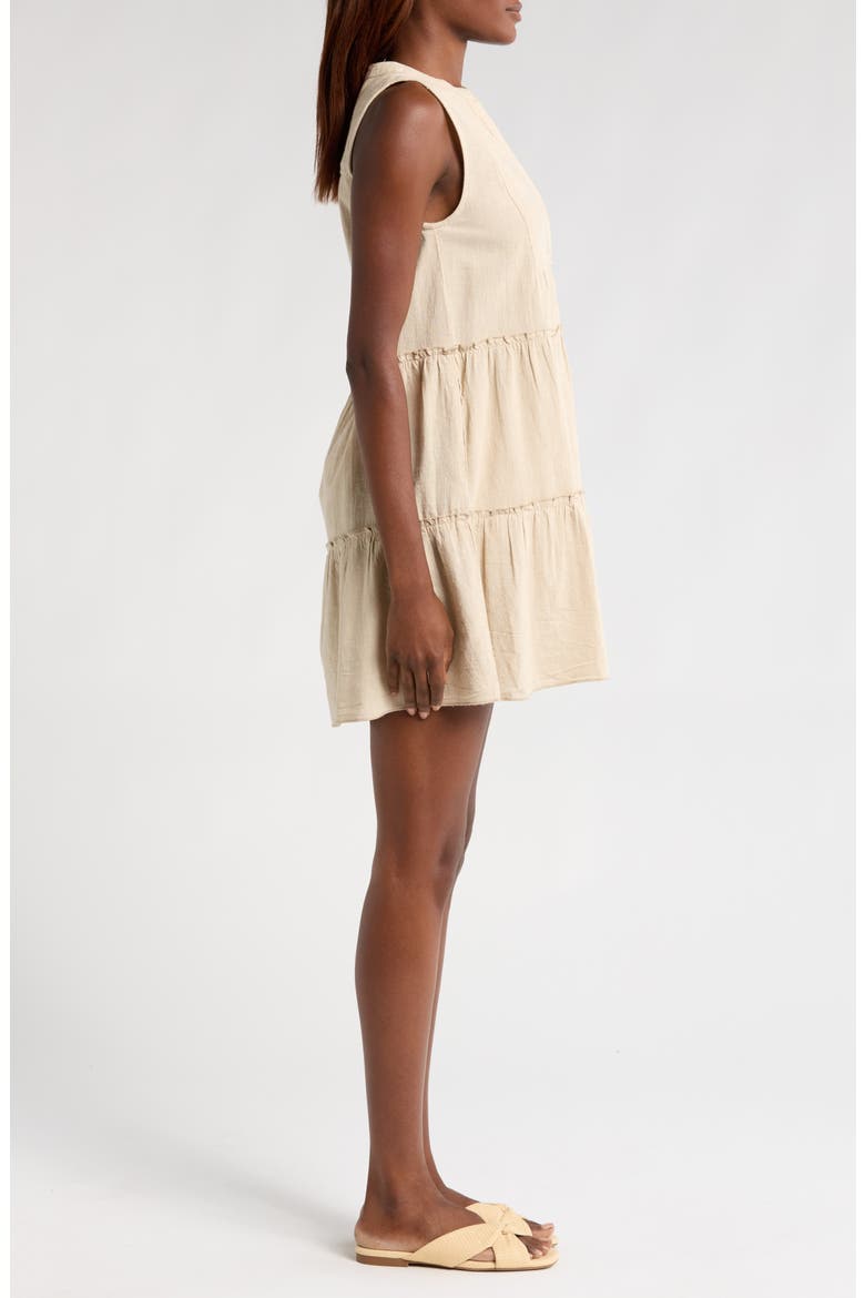 Tiered Cotton Blend Cover-Up Dress, Alternate, color, SAND