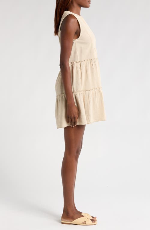 Shop Elan Tiered Cotton Blend Cover-up Dress In Sand