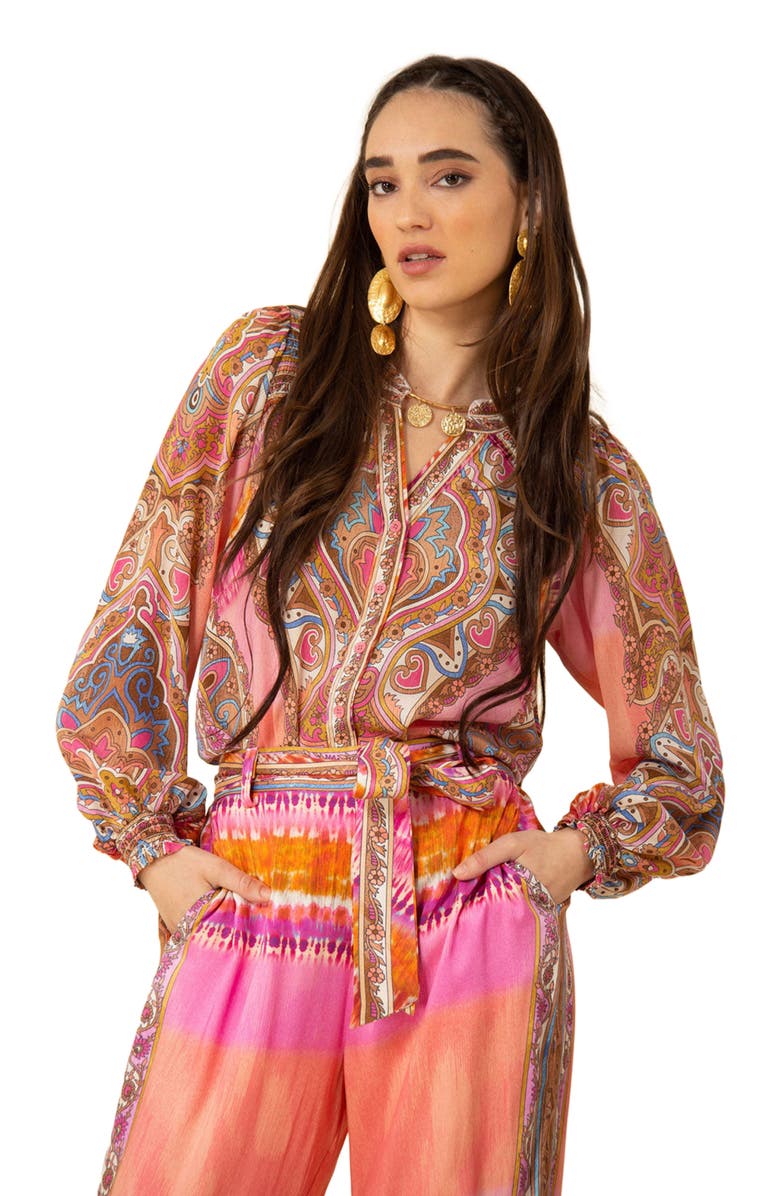 Hale Bob Natalia Silk Top, Alternate, color, 