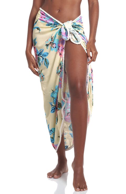 Floral Wrap Cover-Up Skirt