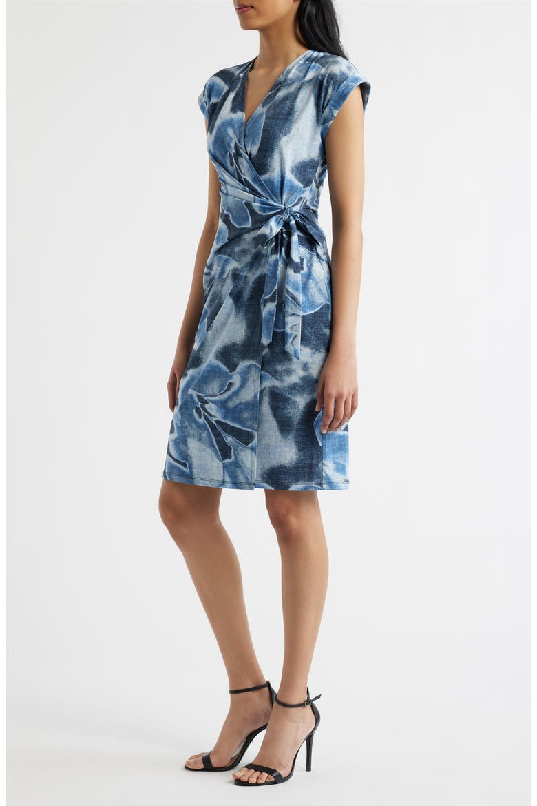 Floral Wrap Dress, Alternate, color, DISTANT MOUNTAIN MULTI