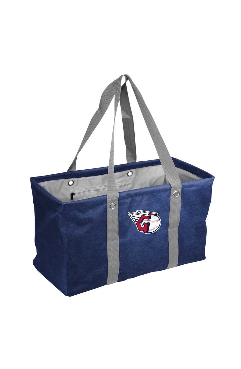 LOGO BRANDS Cleveland Guardians Crosshatch Picnic Caddy Tote Bag, Main, color,