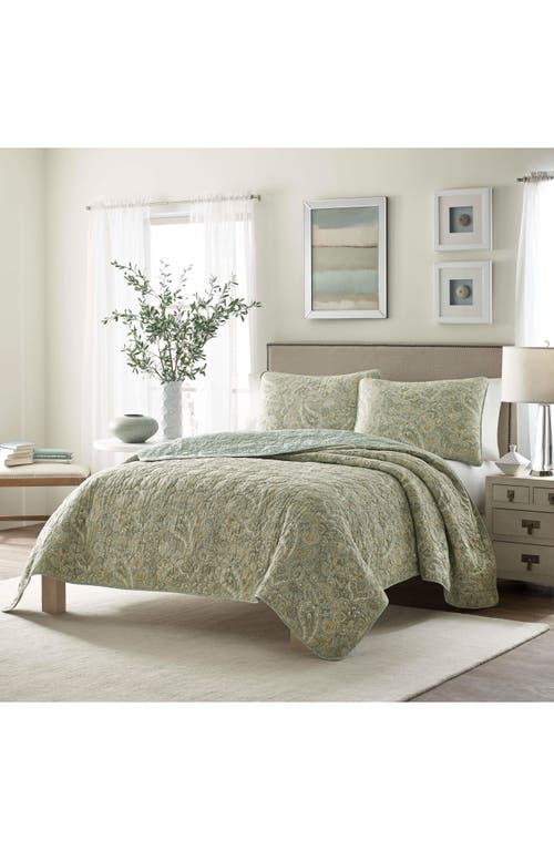 Stone Cottage Emilia Reversible Quilt & Sham Set In Green