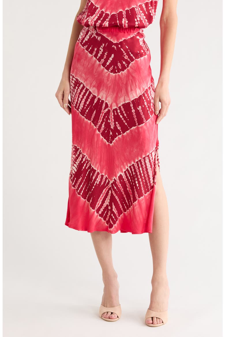 Felicity Satin Midi Skirt, Main, color, RED LIBRA WASH