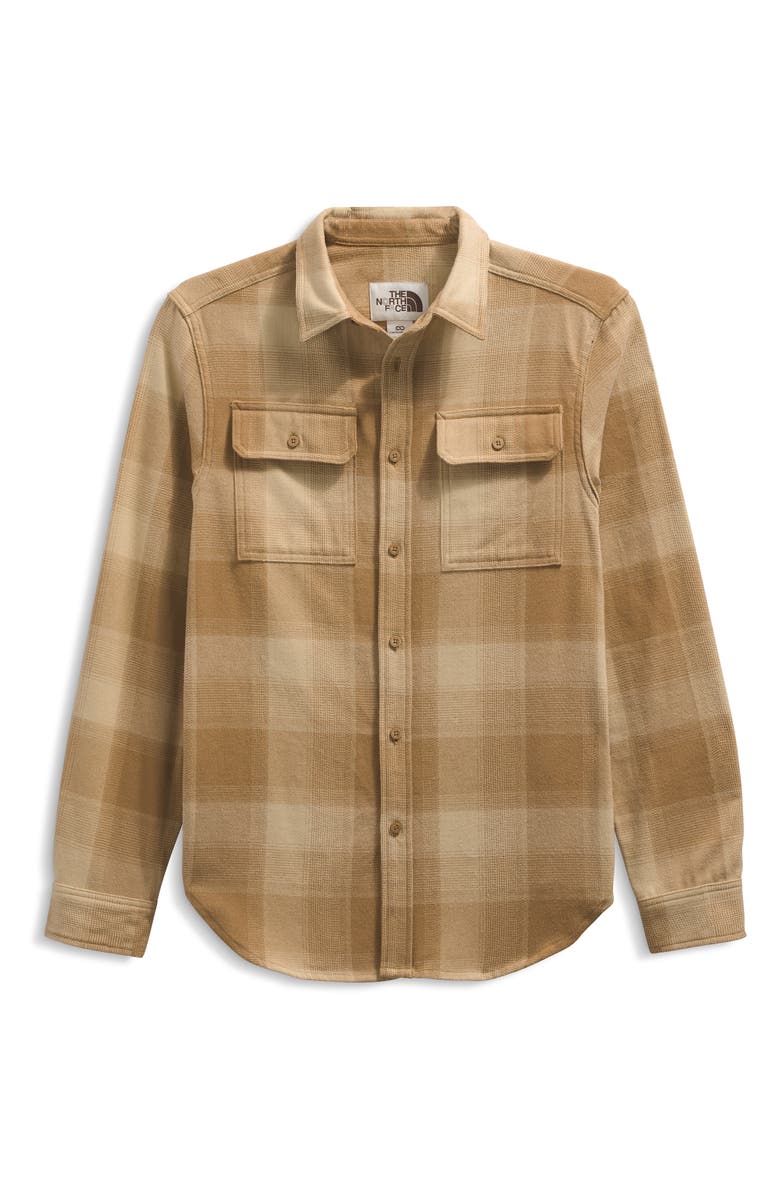 The North Face Arroyo Plaid Cotton Flannel Button-Up Shirt, Alternate, color, Utility Brown Tnf Shadow Plaid