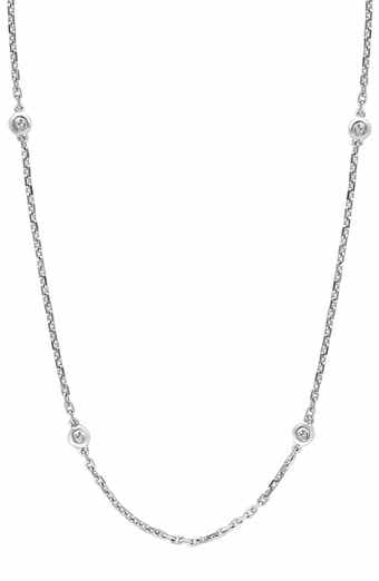 EFFY Sterling Silver Diamond Station Necklace - 0.07 ctw