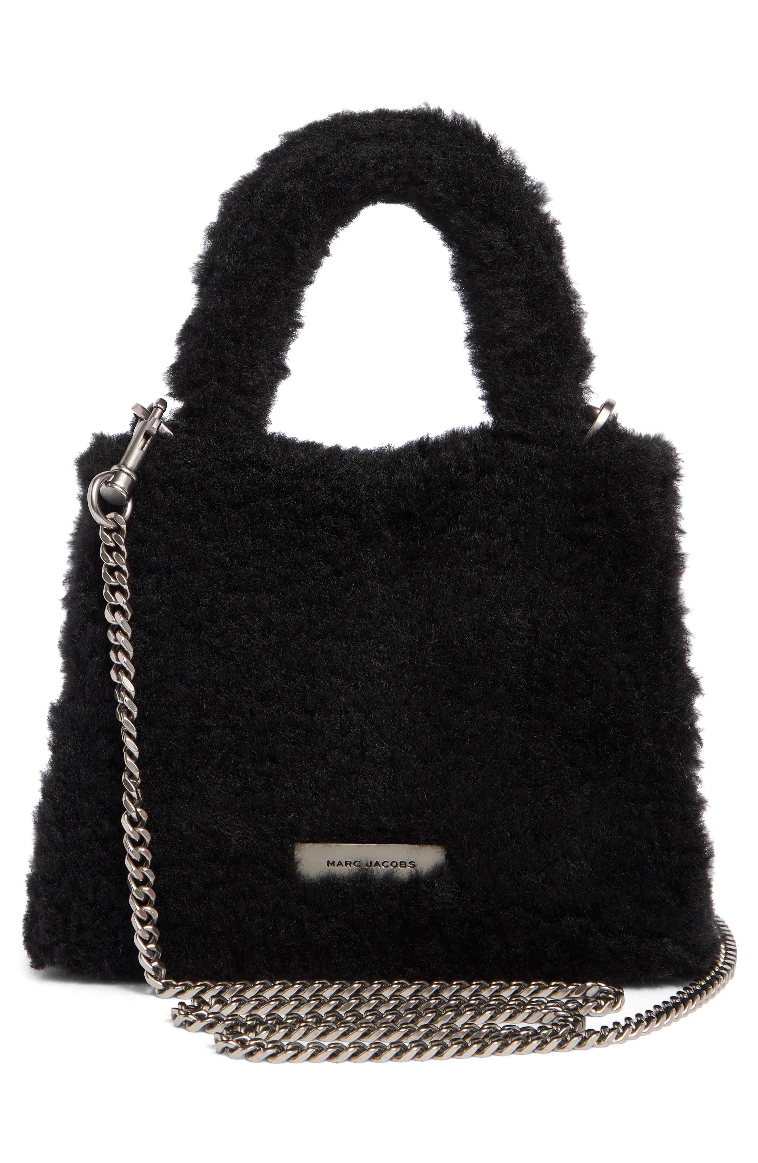 Marc Jacobs Faux Fur Min Top Handle Satchel, Alternate, color, 