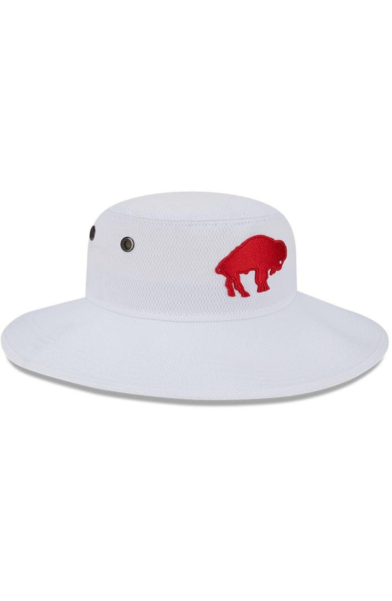 New Era Men's New Era White Buffalo Bills 2023 NFL Training Camp Throwback Panama Bucket Hat, Alternate, color, 
