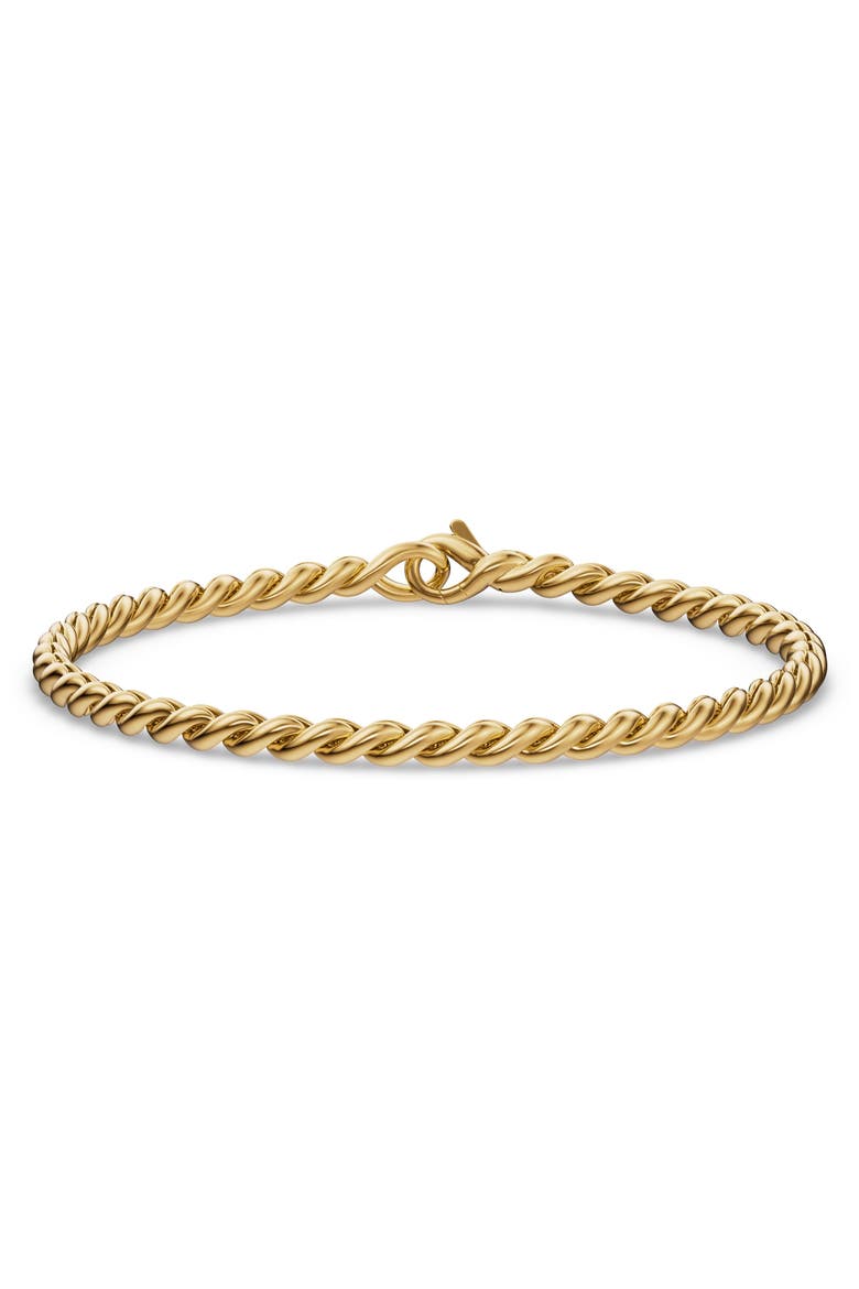 Men's Sculpted Cable Chain Bracelet in 18K Yellow Gold, 3.7mm, Main, color, GOLD