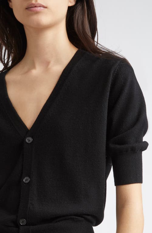 R13 Elbow Sleeve Split Hem Cardigan In Black
