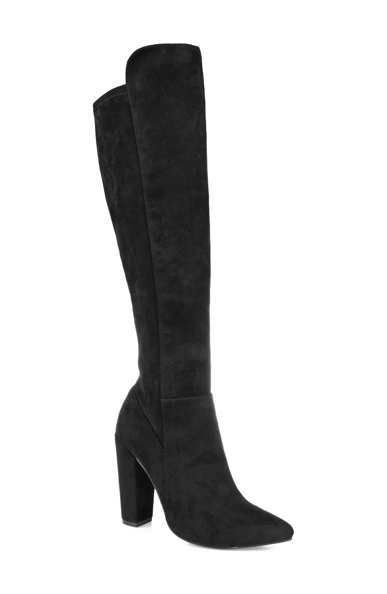 Journee Collection Dominga Block Heel Vegan Leather Boot, Main, color, 