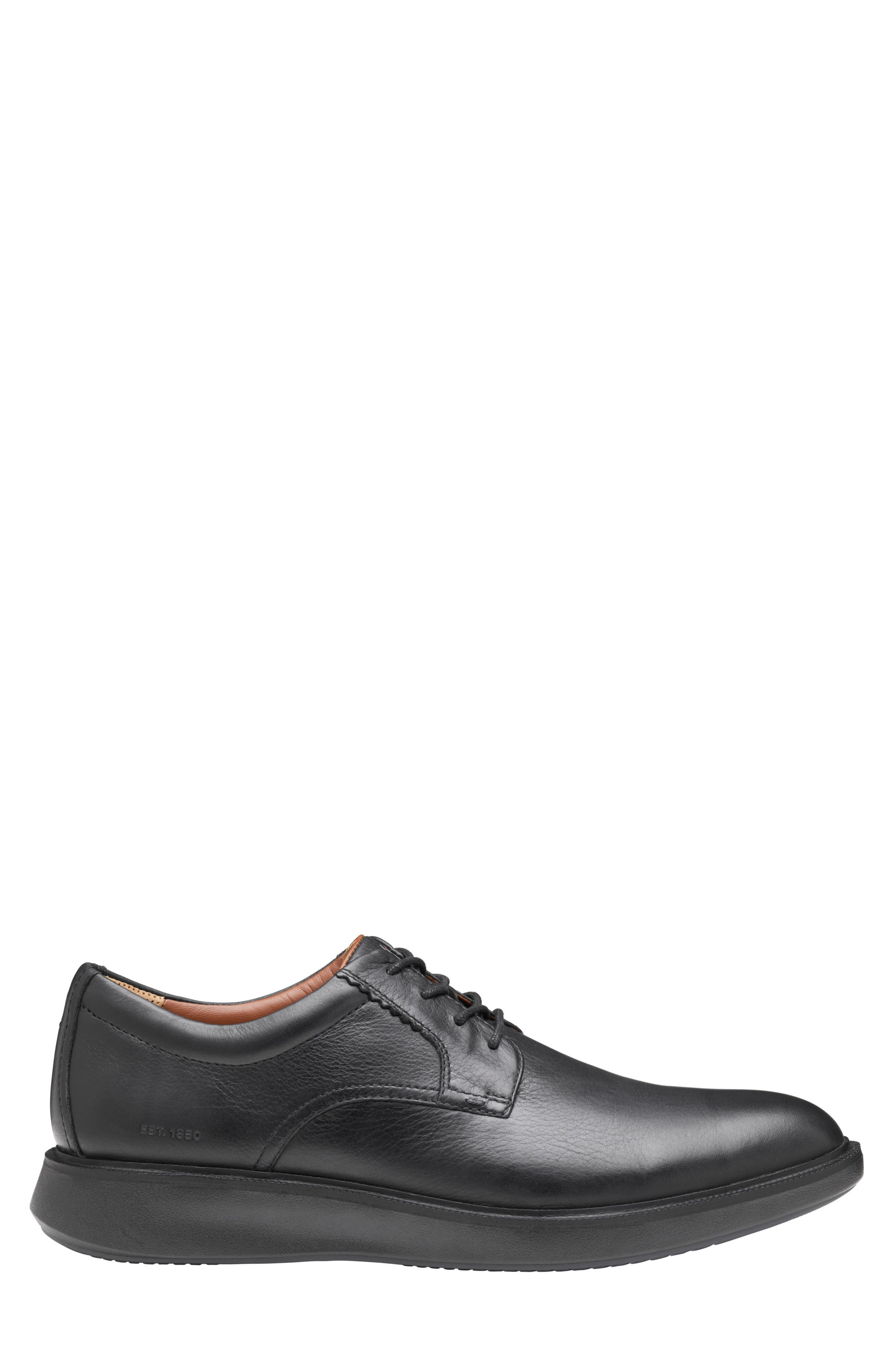 Johnston & Murphy Parker Waterproof Plain Toe Derby, Alternate, color, Black Waterproof Full Grain