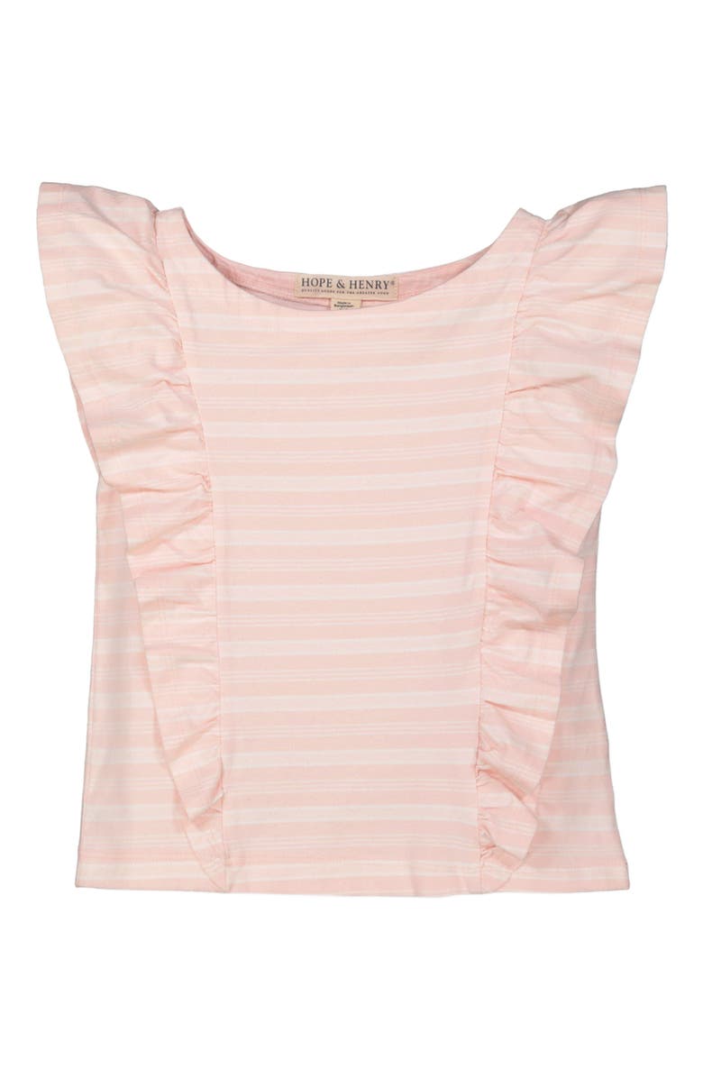 Hope & Henry Girls' Ruffle Knit Top, Kids, Main, color, 