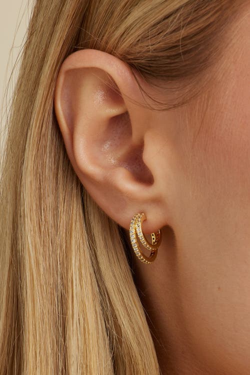 Untamed Petals Hannah Crystal Mini Hoops In Gold
