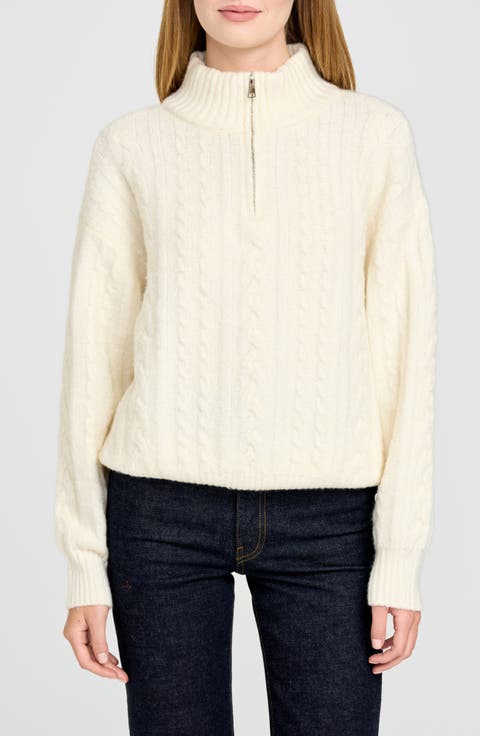 West Half Zip Cable Knit Sweater