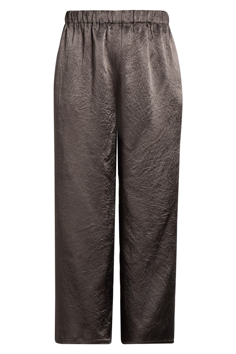 Crinkle Satin Wide Leg Ankle Pants, Alternate, color, RYE
