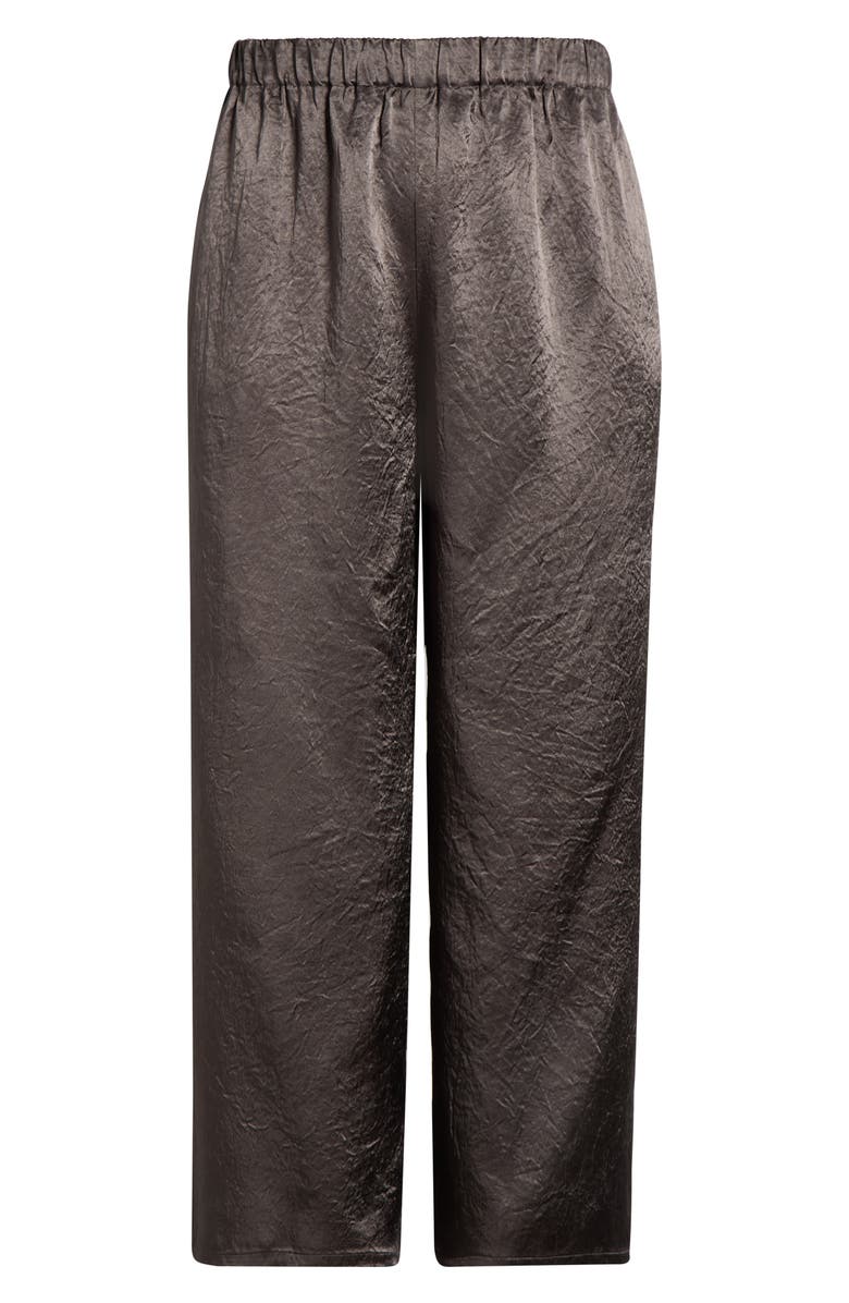 Eileen Fisher Crinkle Satin Wide Leg Ankle Pants, Alternate, color, Rye