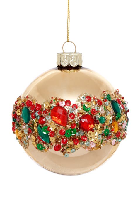Festive Jeweled Ornament, Box of 6