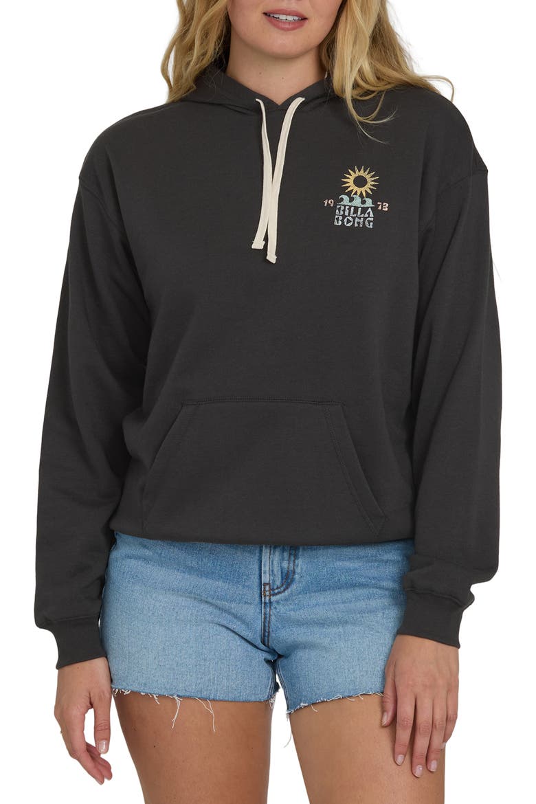 Before Times Cotton Blend Graphic Hoodie, Main, color, OFF BLACK