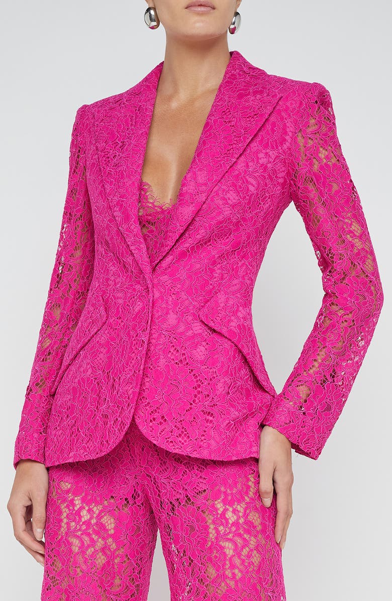 L'AGENCE Chamberlain Lace Blazer, Main, color, Light Ruby