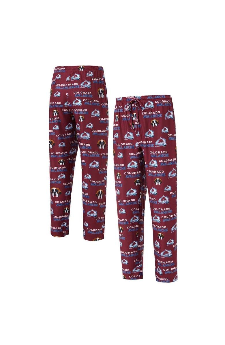 CONCEPTS SPORT Men's Concepts Sport  Burgundy Colorado Avalanche All Over Print Knit Pants, Alternate, color, 