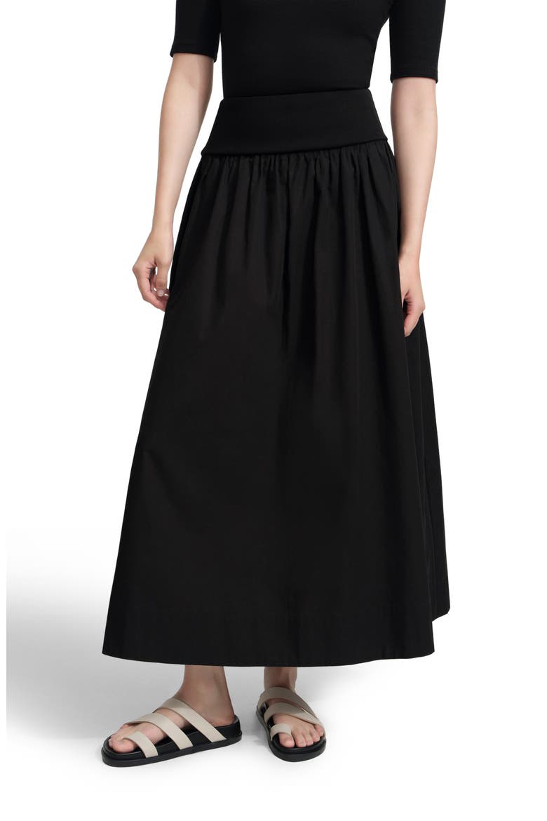 Throop Cotton Poplin Maxi Skirt, Main, color, BLACK