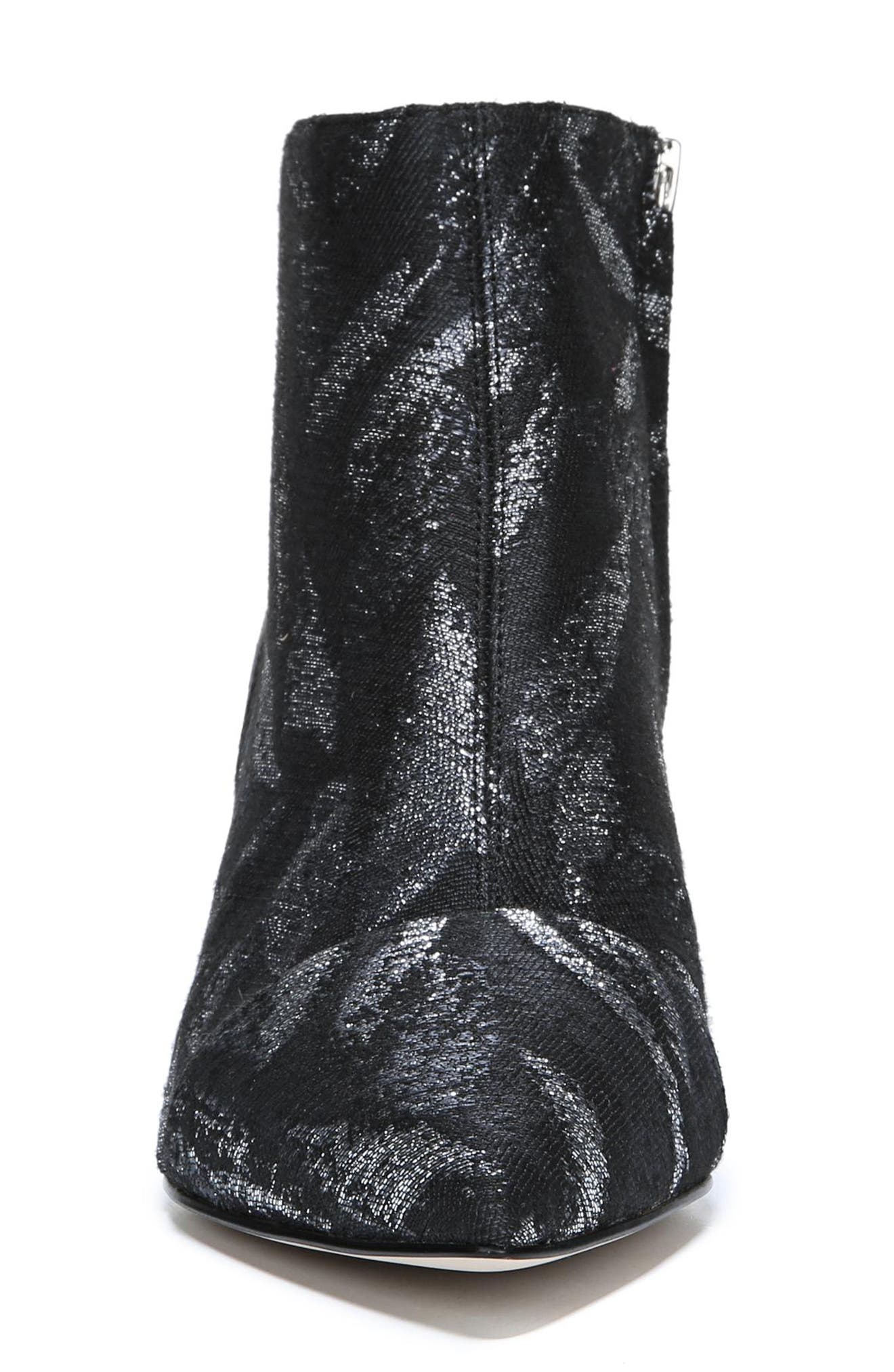 Kinzey Pointy Toe Bootie, Alternate, color, SILVER LEAF JACQUARD