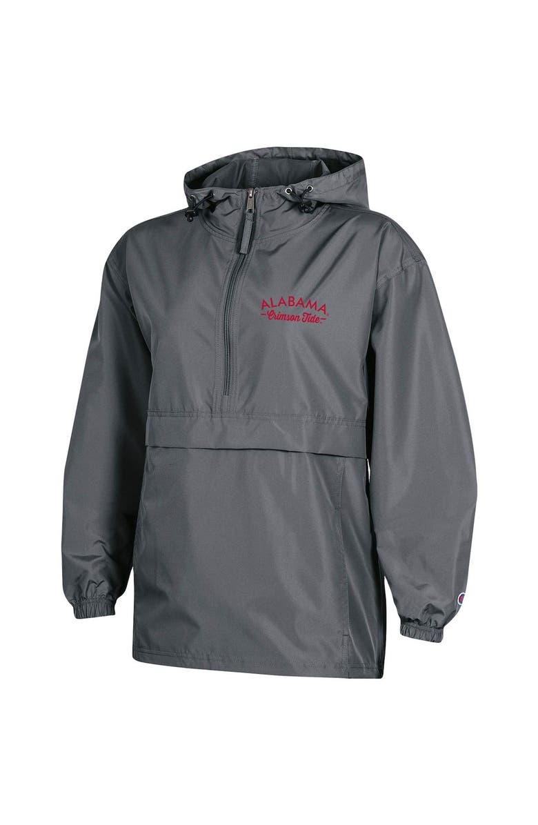 Champion Women's Champion Charcoal Alabama Crimson Tide Packable Half-Zip Light Rain Jacket, Alternate, color, 