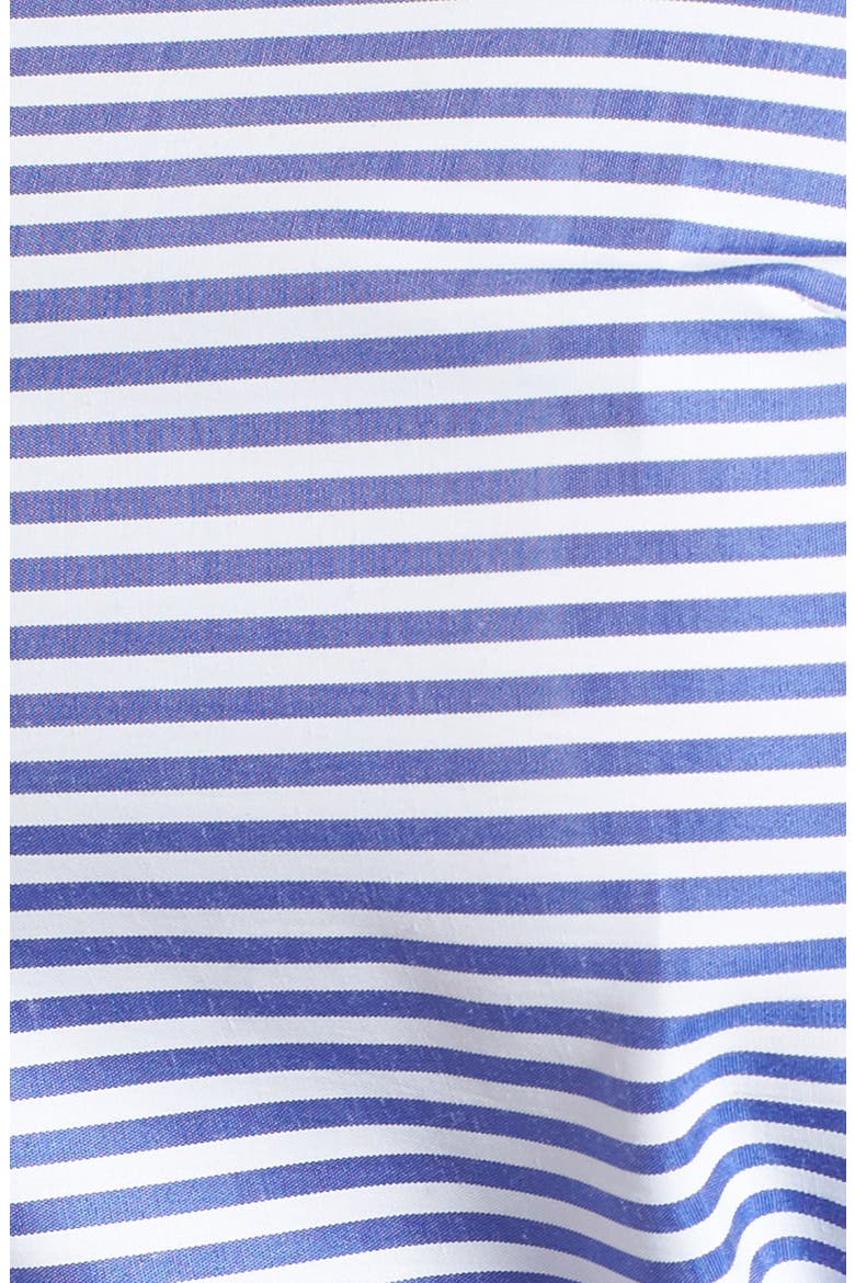 Stripe One-Shoulder Peplum Top, Alternate, color, BLUE/ WHITE
