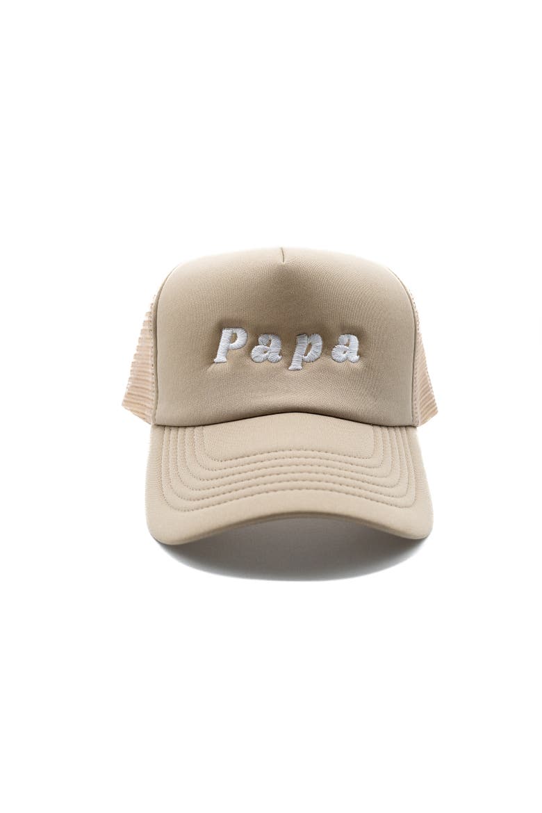 Papa Foam Trucker Hat, Main, color, Khaki
