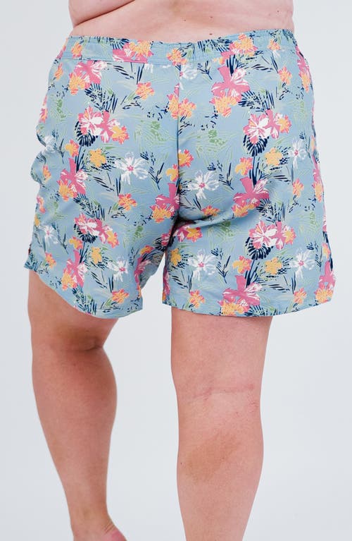 Calypsa Plus Size 7" Board Shorts In Gray