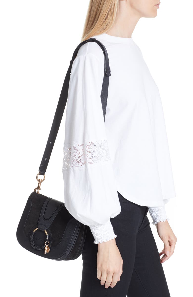 See by Chloé Hana Suede & Leather Shoulder Bag, Alternate, color,