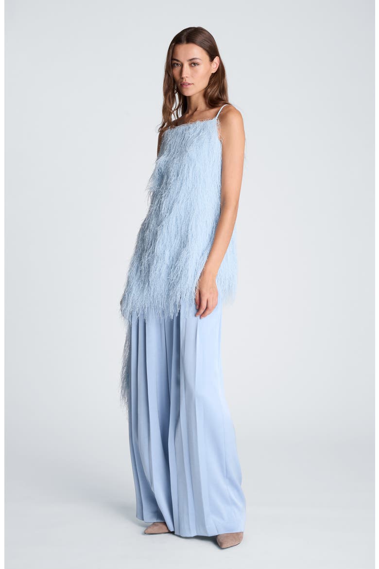 High Waist Wide Leg Stitched Tuck Satin Pants, Alternate, color, SERENE BLUE