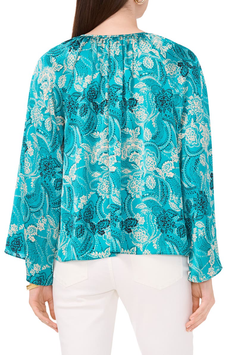 Vince Camuto Print Bell Sleeve Top, Alternate, color,