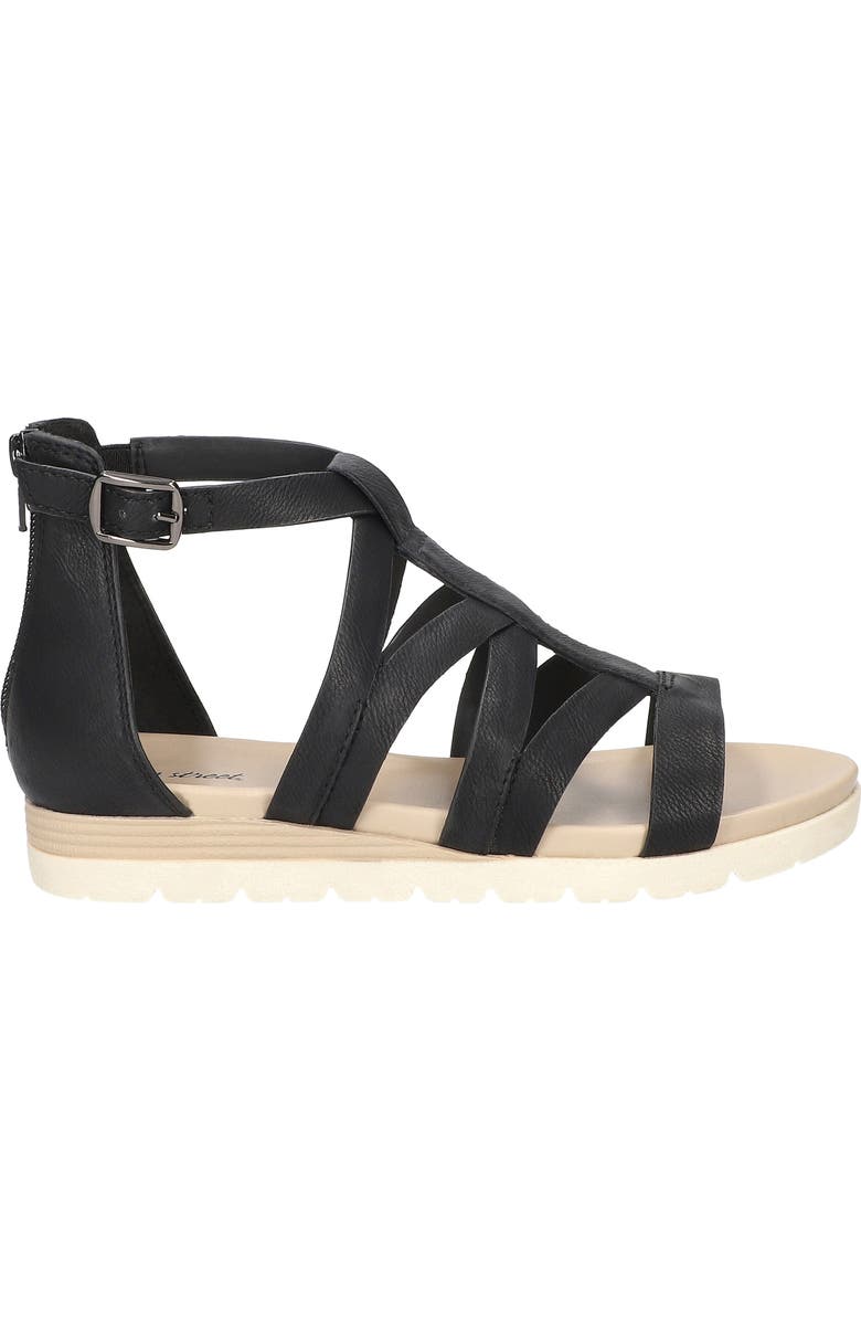 EASY STREET <p>Vila Faux Leather Sandal (Women)</p>, Alternate, color, Black