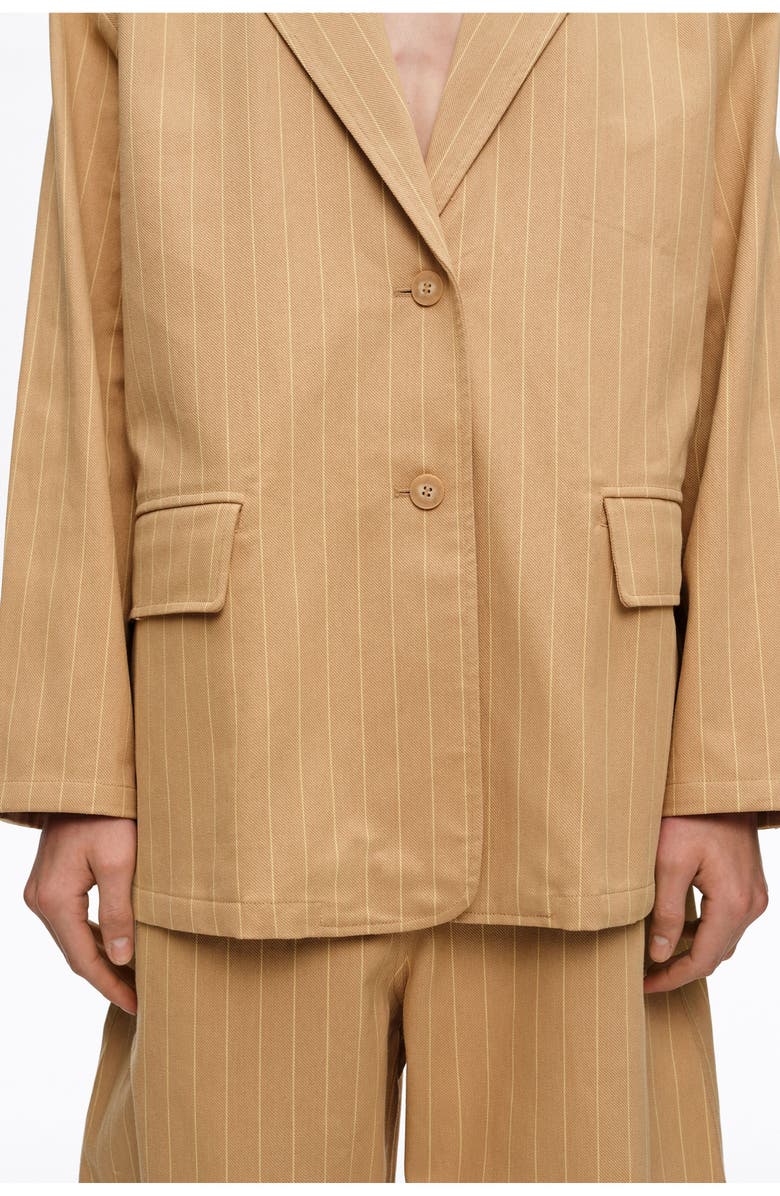 Bimba y Lola Double-Breasted Tailored Jacket, Alternate, color, Ochre