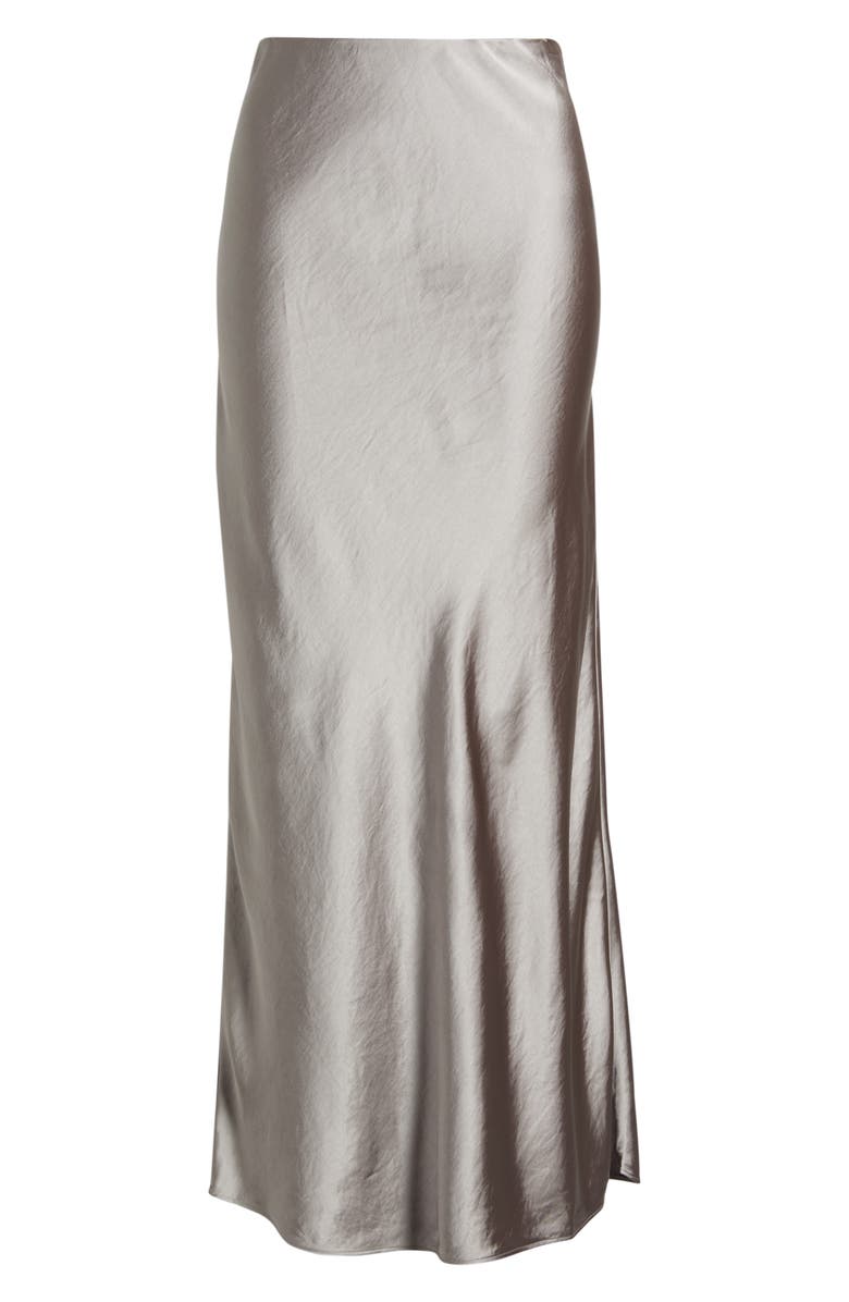Open Edit Satin Maxi Skirt, Alternate, color, Grey Satellite