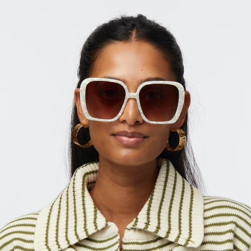 Lele Sadoughi Athens Oversized Sunglasses In White