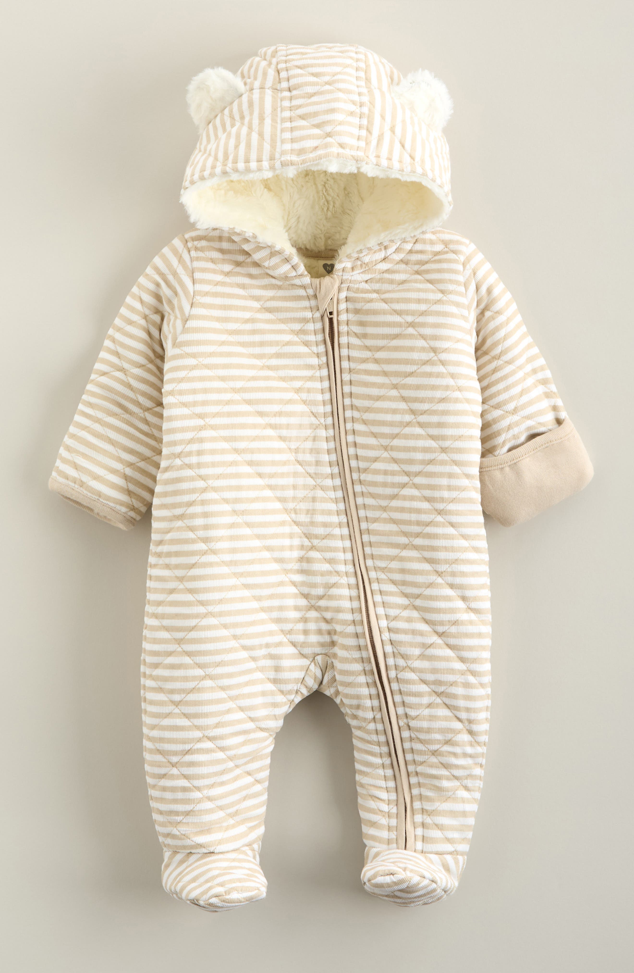 selected BEIGE OATMEAL SHEA STRIPE