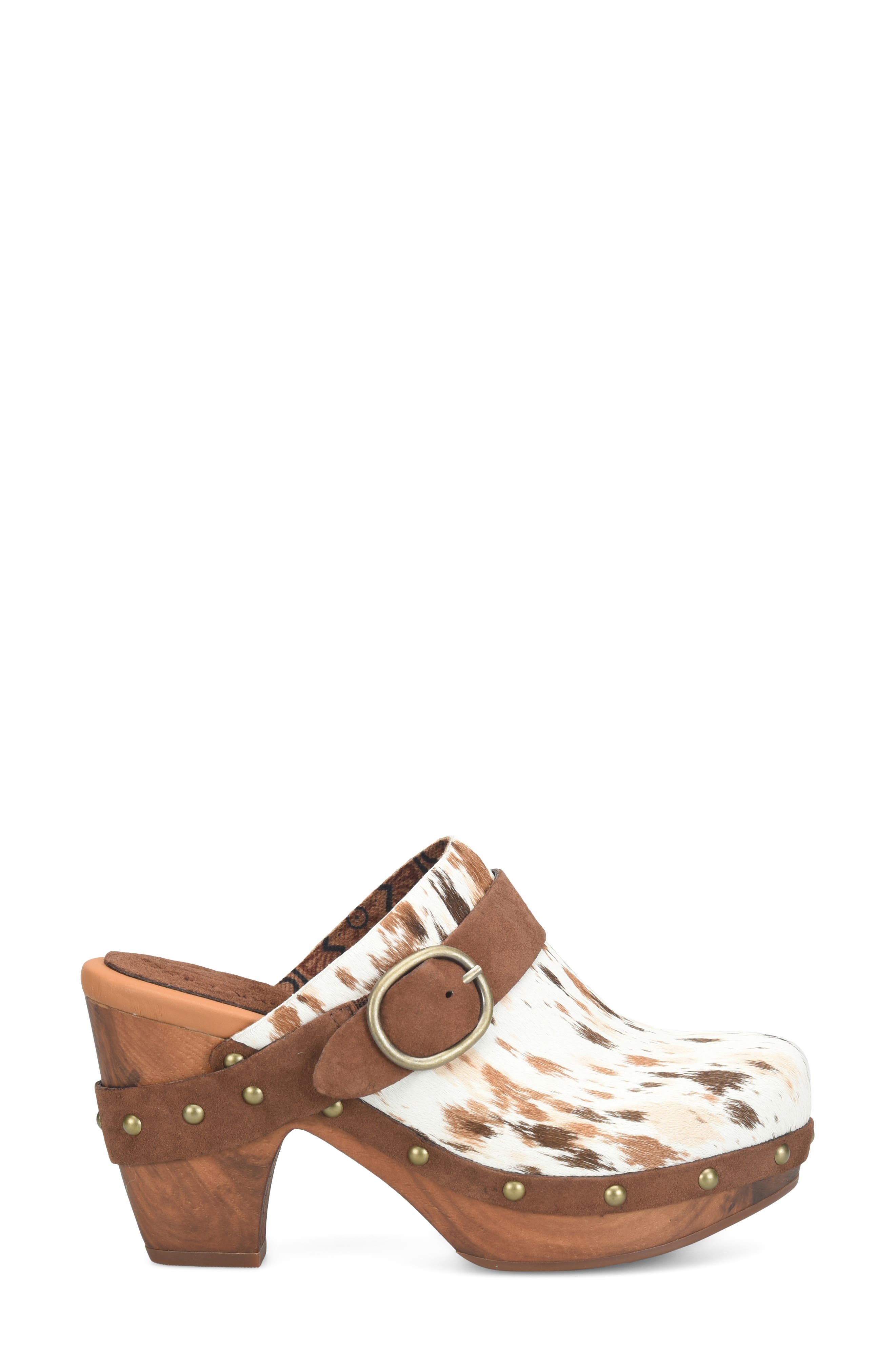 Gemini Leather Clog, Alternate, color, MULTI CALFHAIR