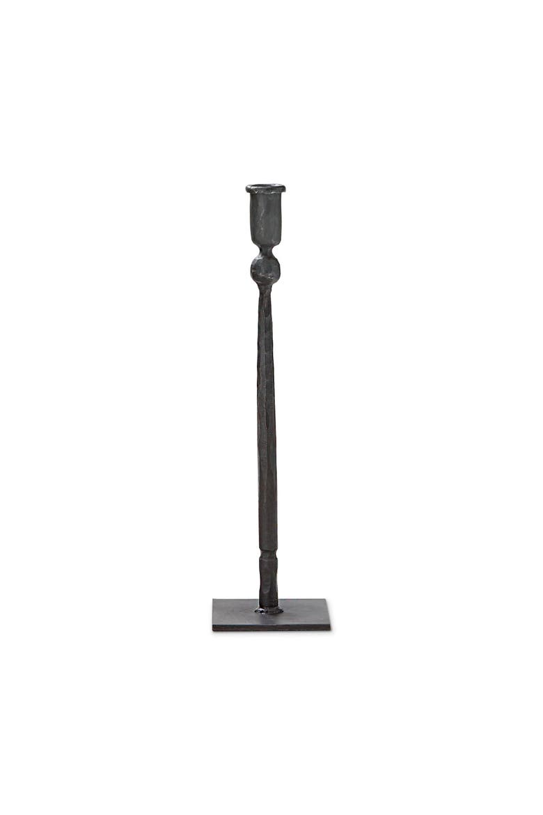 Tribeca Short Black Iron Taper Candle Holder Elegant Design, Main, color, Black