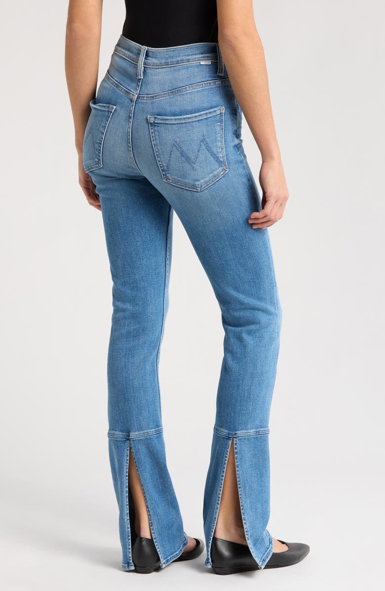 MOTHER The Outlaw Wedge Heel High Waist Slim Flare Jeans, Alternate, color, 